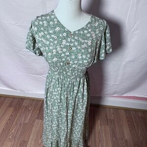 Floral Green Dress